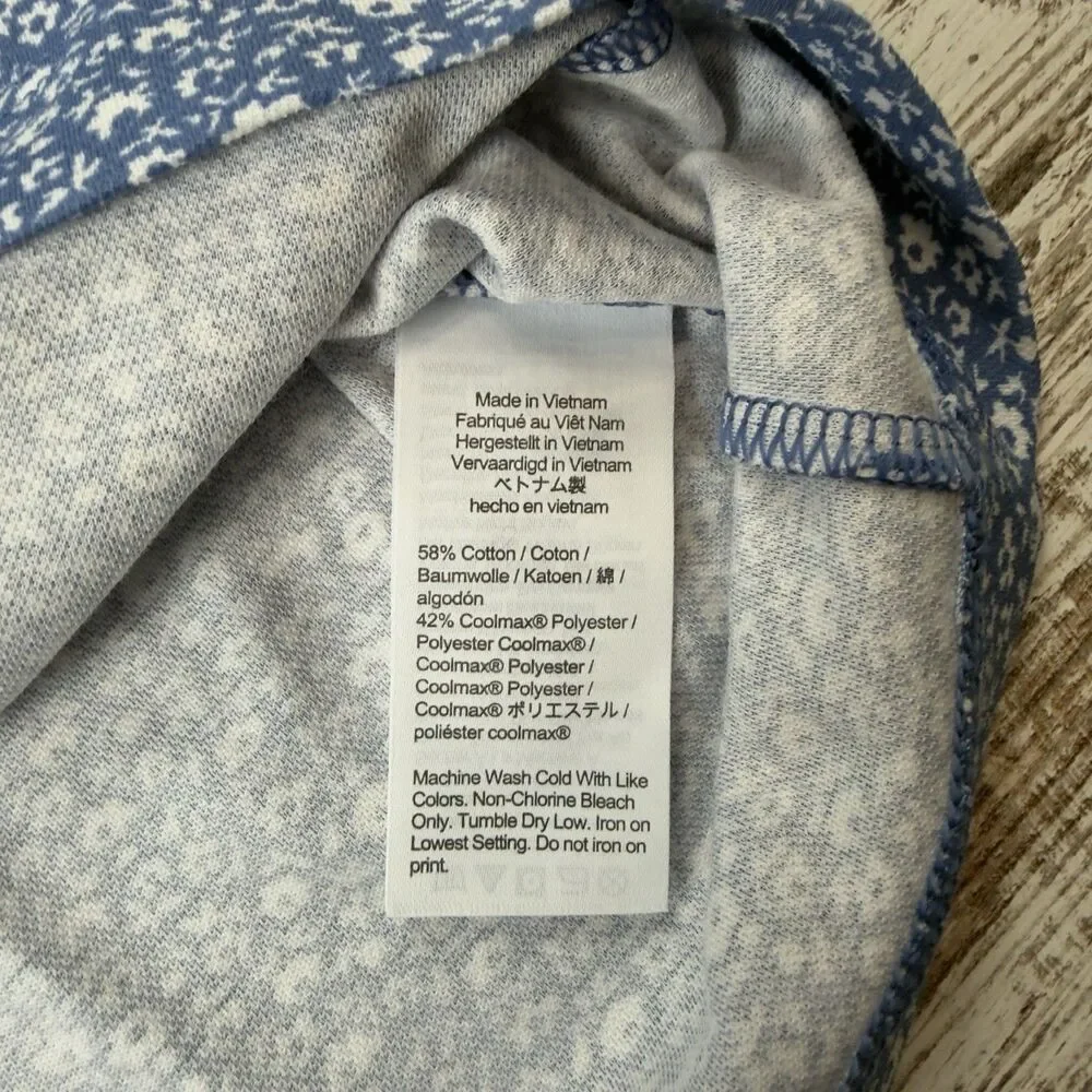 NWT J.Crew Performance Polo Shirt Men's XL COOLMAX Blue White Floral Golf BQ058